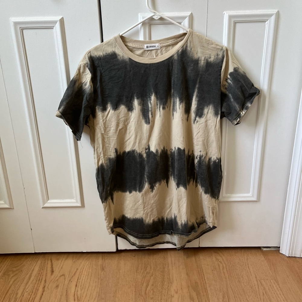 Kliegou small brown and black tie dye shirt
